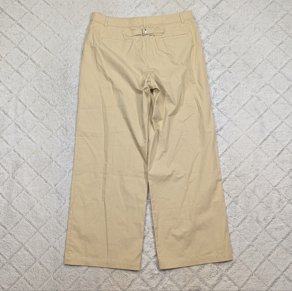 J. Crew Pants Womens 12 Beige Khaki Full Length Wide Leg Trouser Cotton Blend - Picture 11 of 12